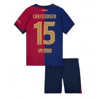 Camiseta Barcelona Andreas Christensen #15 Primera Equipación para niños 2024-25 manga corta (+ pantalones cortos)